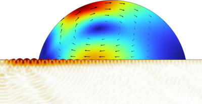 SAW 引发的液滴内流动 - 二维模型